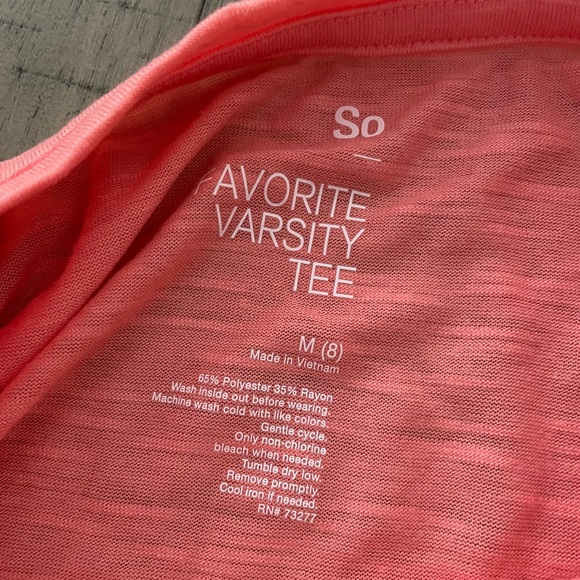 Bundle of Kids Favorite Varsity Tee Shirts size 8- Yellow Pink Blue Turquoise - Picture 7 of 9